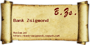 Bank Zsigmond névjegykártya