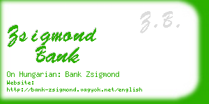 zsigmond bank business card